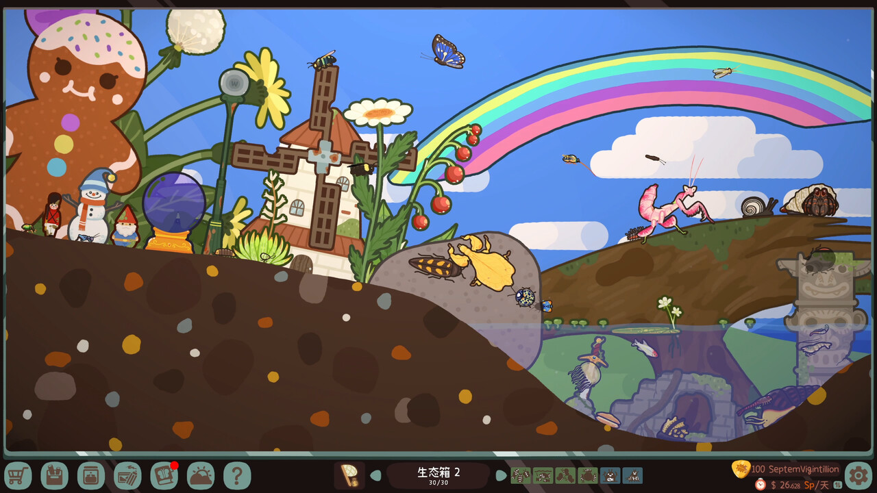 《虫虫生态箱 Bugtopia 》v1.31免安装中文版：300+真实昆虫×自由造景×治愈系桌面养成游戏，打造属于你的掌上微观自然世界