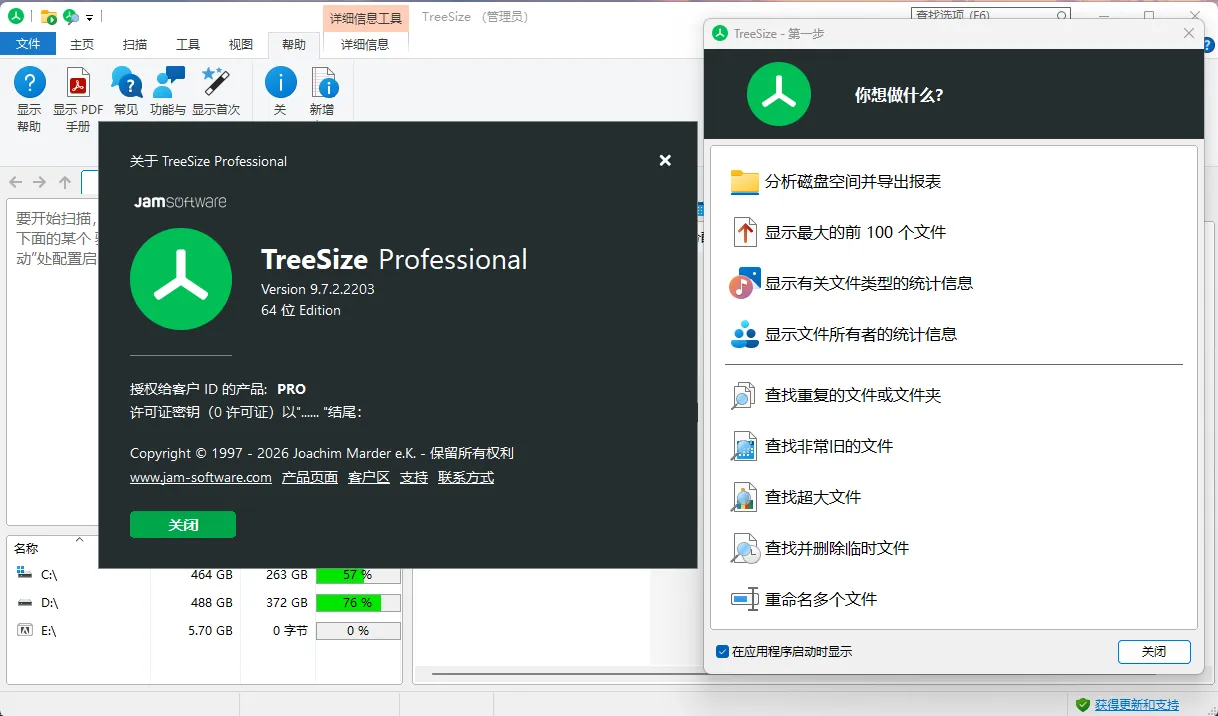 TreeSize Pro v9.7.2.2203 多语便携版 | 顶级磁盘空间分析与可视化管理工具