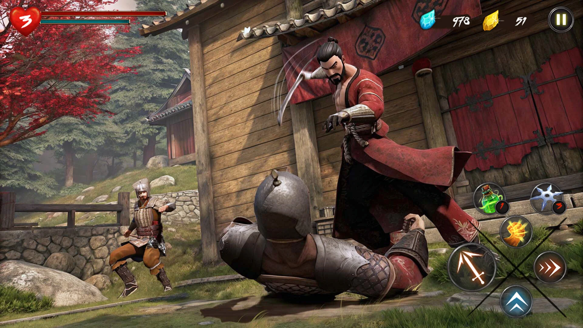 忍者武士隆 v3.8.9 内购版下载 | 化身高桥：潜行暗杀与硬核格斗的安卓冒险之旅