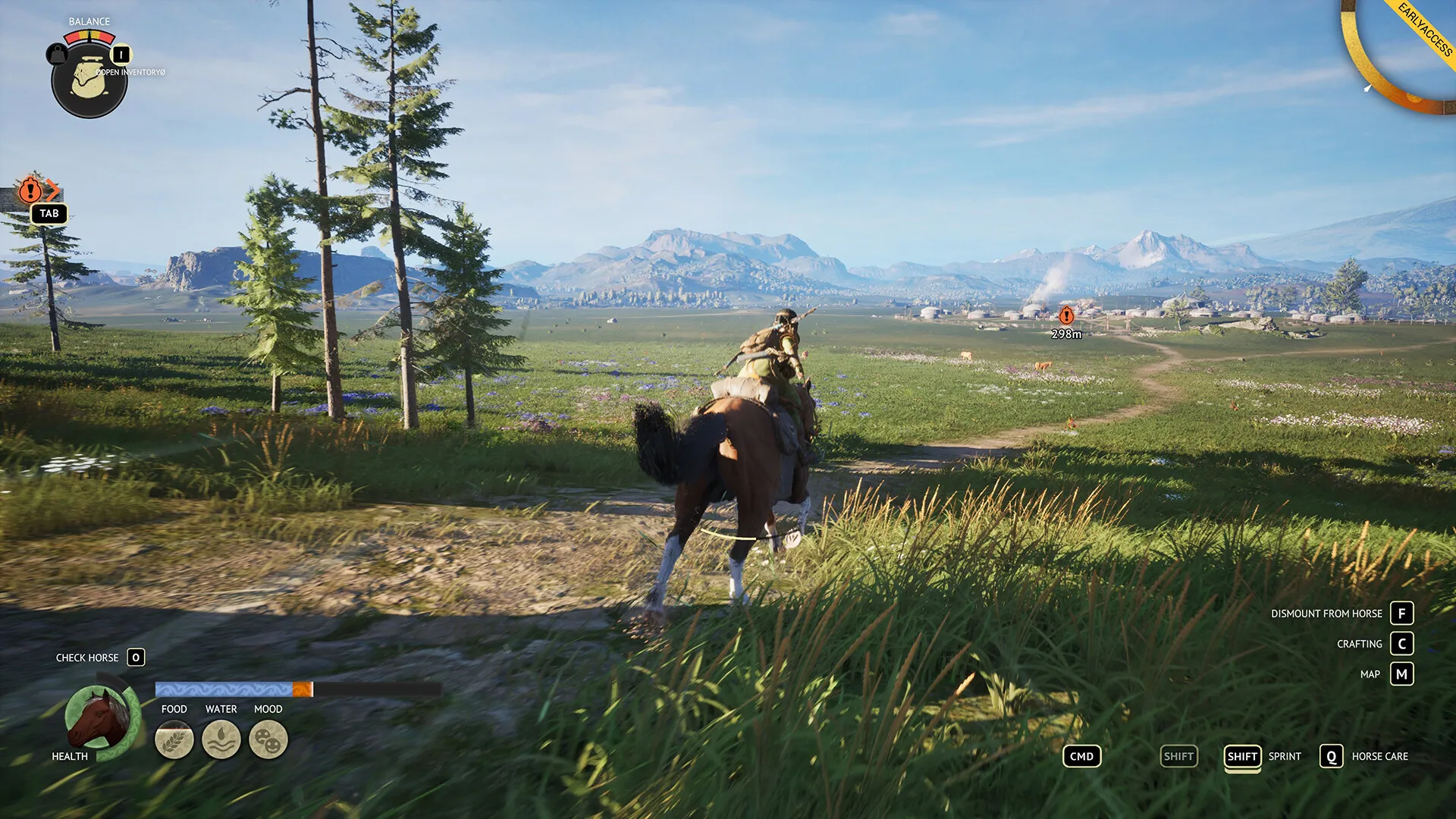 《风马传奇》V0.8.4中文免安装版——Steam特别好评！广袤蒙古荒野，真实的马匹羁绊模拟与沙盒生存之旅