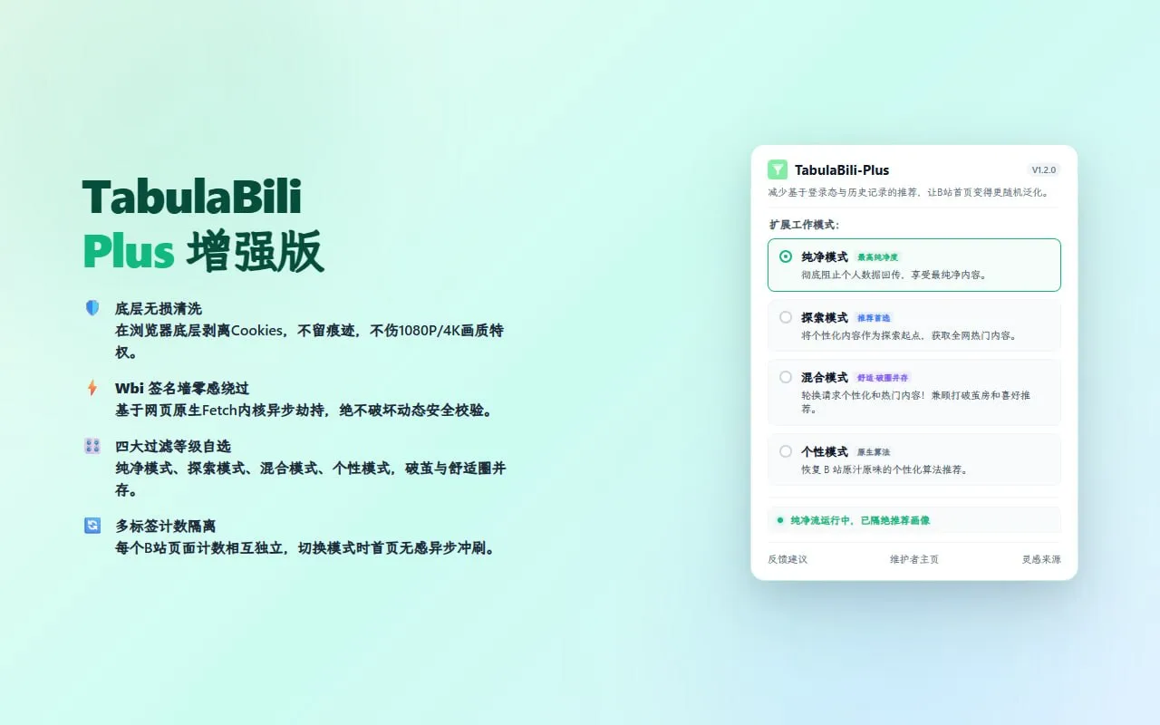 TabulaBili-Plus：一键打破B站信息茧房，让首页推荐回归纯净热门流
