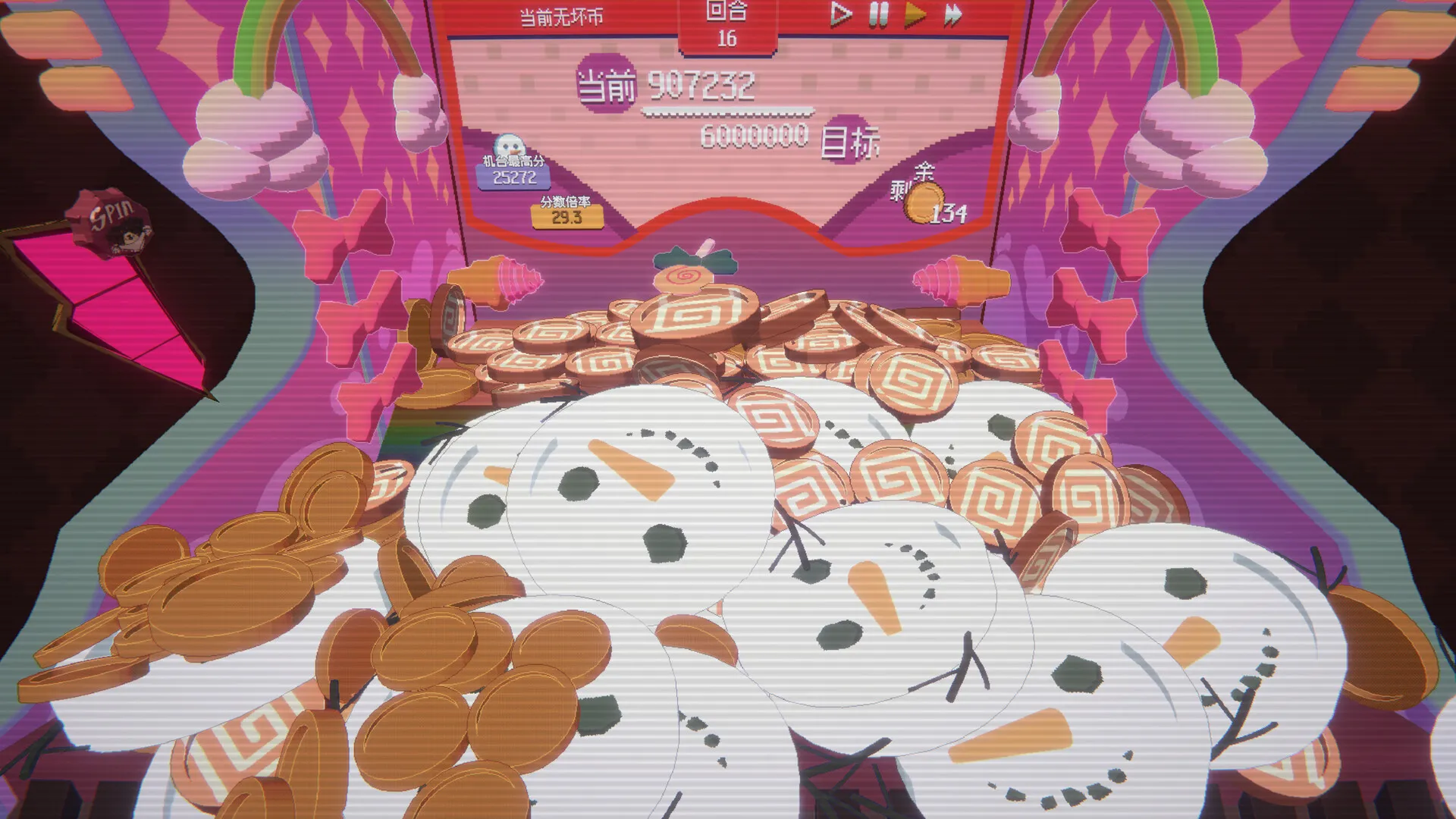 浣熊推币机 (RACCOIN Coin Pusher Roguelike) 免安装中文版下载 | 多巴胺狂飙的肉鸽推币神作