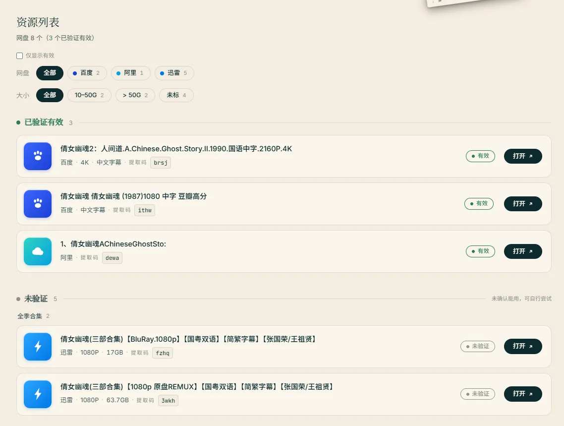 Showpaw:聚合海内外影视网盘资源搜索引擎,一键找到有效下载链接